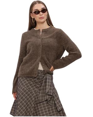 SELECTED Slflulu New Ls Strick Cardigan - Braun
