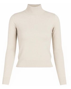 GUAJA. Grace Ribgebreide Turtleneck - Naturel