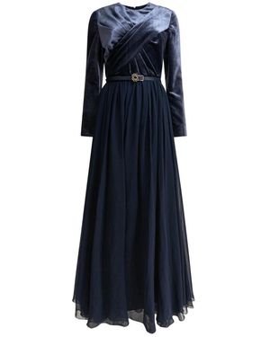 Elie Saab Blauwe Zijden Jurk Voor Speciale Gelegenheden