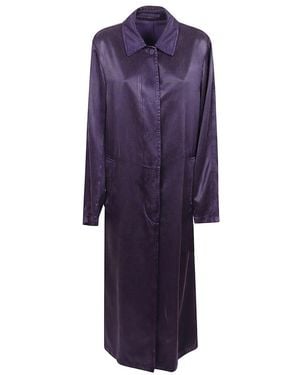 Dries Van Noten Single-Breasted Coats - Purple