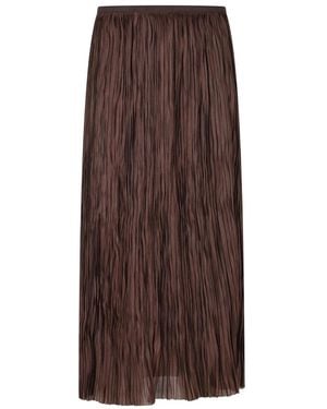 Roberto Collina Plissé Midi Rok - Bruin