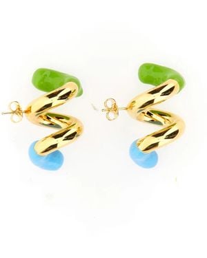 Sunnei Double Fusillo Rubberized Earring - Mettallic