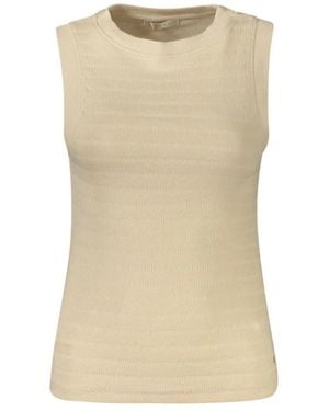Guess Beiges Baumwoll Tank Top Mit Breiten Trägern - Natur