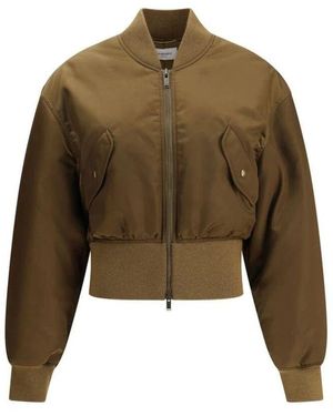 Saint Laurent Glanzende Nylon Bomberjacke - Grün