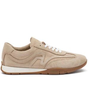 Frau Crosshybrid Suede Sneaker - Naturel