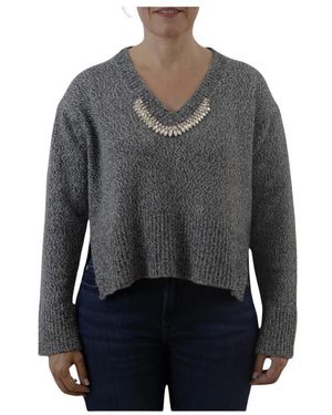 Brand Unique Buw24021 V-Ausschnitt Pullover - Grau
