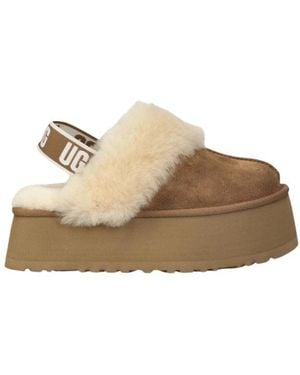 UGG Schoenen ,Bruin ,Wol Funkette Slipper - Naturel