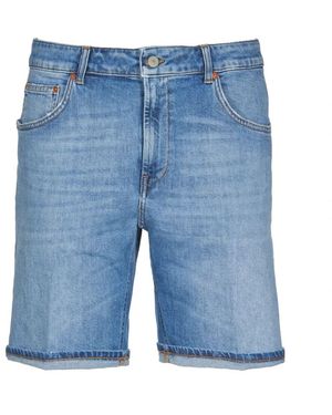 Dondup Blaue Denim-Shorts Mit Verstecktem Reißverschluss