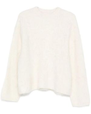 Soft Goat Trui Met Ronde Hals - Wit