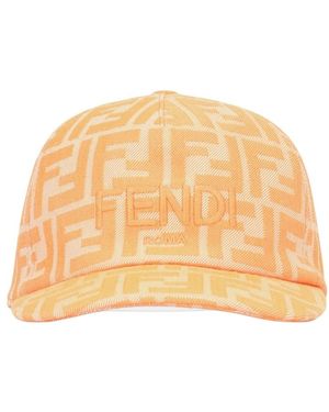 Fendi Accessoires ,Oranje ,Baseball Roma Cap - Naturel