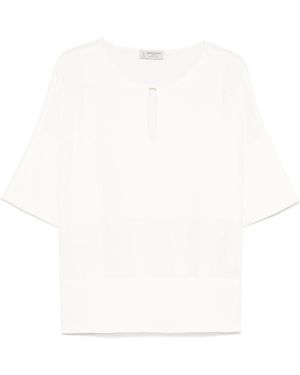 Alberto Biani Overhemden ,Ivoor Shirts Met Korte Mouwen - Wit