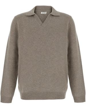 Soft Goat Truien & Vesten ,Wol Heavy Cashmere Polo Collar - Grijs