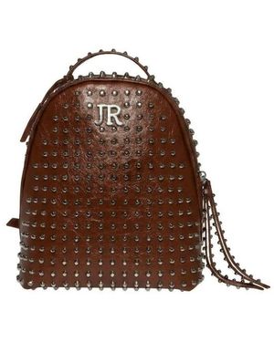 John Richmond Rucksack Mit Durchgehendem Nietenbesatz Und Metallic-Logo - Braun