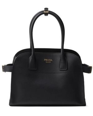 Prada Calf Leather Tote Bag - Black