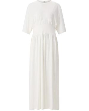 TOTEME Kleedjes ,Katoen Cotton And Silk Maxi Dress - Wit