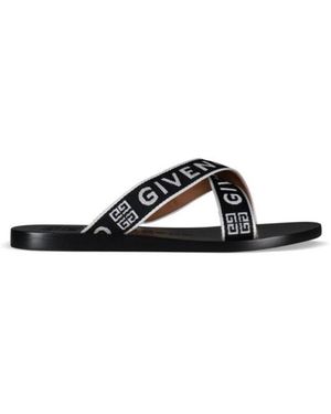 Givenchy 4G Gekruiste Leren Sandalen - Zwart