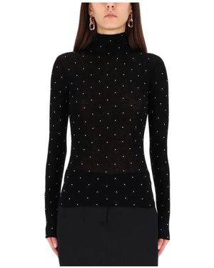 Rabanne Truien & Vesten ,Zwart ,Wol Coltrui Met Studs