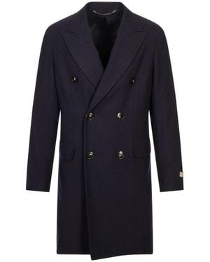 Canali Double-Breasted Coats - Azul