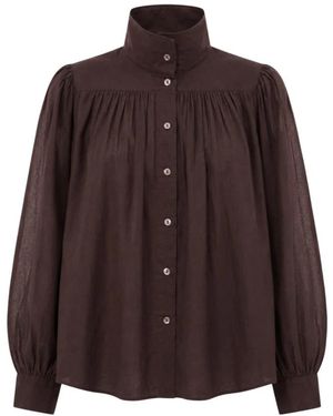 Antik Batik Overhemden ,Bruin ,Katoen Angeli Blouse