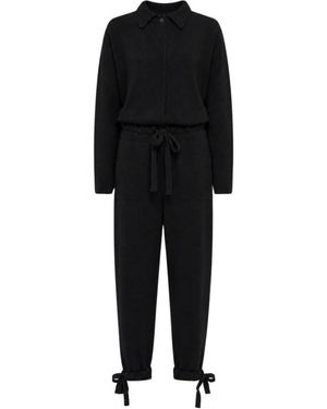 Laneus Jumpsuits & Playsuits ,Zwart ,Wol Gebreide Jumpsuit