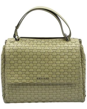Orciani Grüne Geflochtene Ledertasche