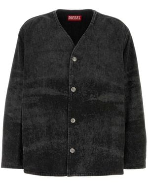 DIESEL Truien & Vesten ,Zwart ,Denim Denim Vest Jas