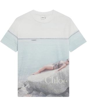 Chloé Tops ,Veelkleurig ,T-Shirts - Grijs
