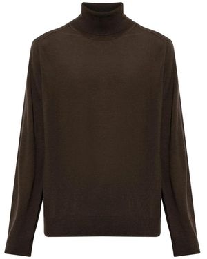 Paul Smith Wollrollkragenpullover Mit Besticktem Logo - Braun