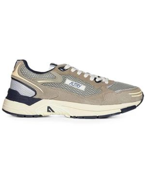 Autry Hyperway Low Wildleder Und Mesh Sneaker - Weiß