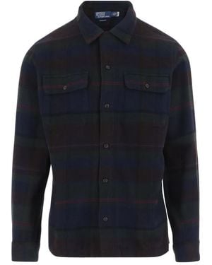 Polo Ralph Lauren Overhemden ,Veelkleurig ,Katoen Hudson Ranch Katoenen Geruite Overhemd - Blauw