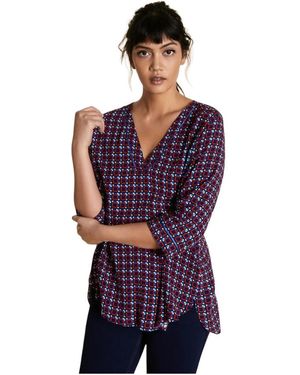 Marina Rinaldi Overhemden ,Veelkleurig ,Favoriete Blouse - Blauw