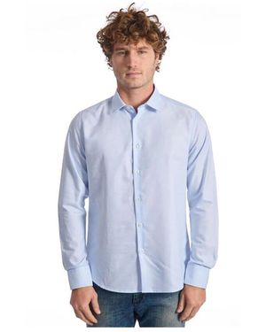 Baldinini Blaues baumwollhemd slim fit geknöpft