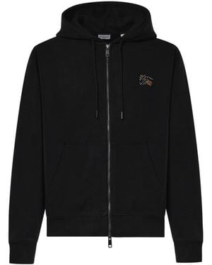 Burberry Cotton Zip Hoodie - Zwart