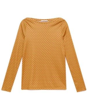 Maliparmi Tops ,Veelkleurig ,Leer Micro Print Jersey T-Shirt - Oranje