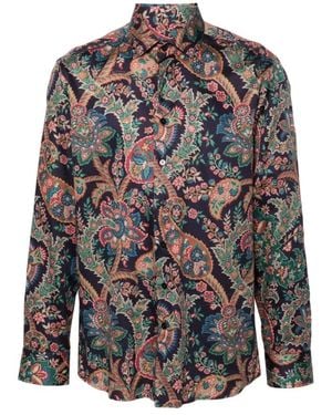 Etro Langarmhemd Mit Paisley-Muster - Grau