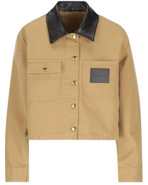 Balenciaga Jassen ,Katoen Cropped Werkkleding Jas - Naturel