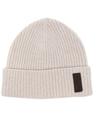 Paul & Shark Geribbelde Wolmix Muts - Naturel