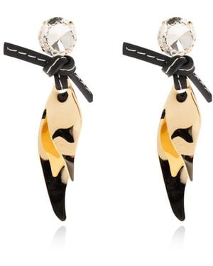 Marni Accessoires ,Geel ,Leer Oorbellen - Metallic