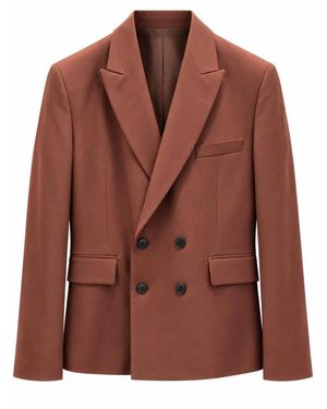 Costumein Wollen Blazer Met Crop-Fit - Bruin