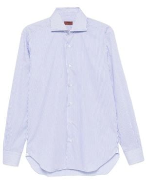 Barba Napoli Gestreiftes Hemd - Blau