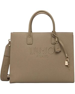 Liu Jo Embossed Logo Tote Bag - Natur