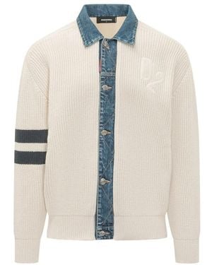DSquared² Truien & Vesten ,Wit ,Gebreid Vest