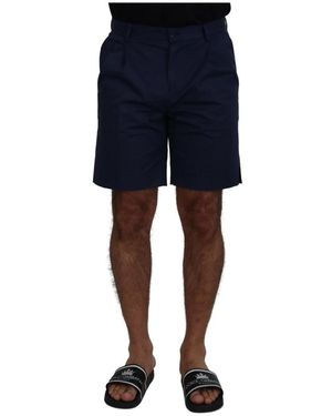 Dolce & Gabbana Pantaloncini casual in cotone elasticizzato blu