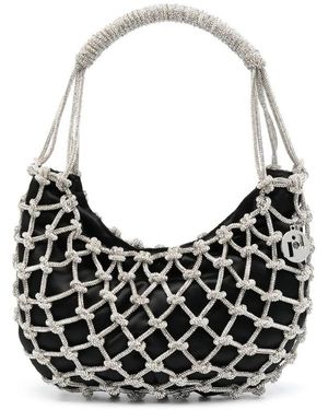 Rosantica Schwarze Käfigdesign Knoten Handtasche