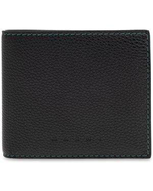 Marni Accessoires ,Zwart ,Leer Folding Logo Wallet