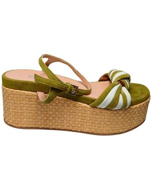 Pollini Schoenen ,Groen ,Suède Sandali Camoscio - Metallic