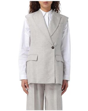 Brunello Cucinelli Mouwloos Blazer Vest - Grijs
