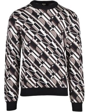 Fendi Round-Neck Knitwear - Negro