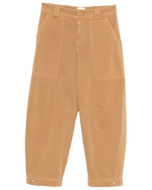 Closed Wide Trousers - Natural