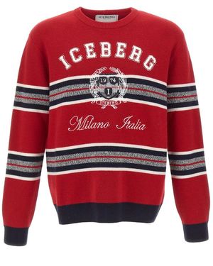 Iceberg Truien & Vesten ,Rood ,Wol Trui Met Ronde Hals